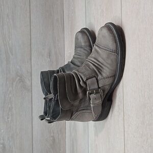 Earth Women Leather Moto Boho Boots shoes sz 7.5B